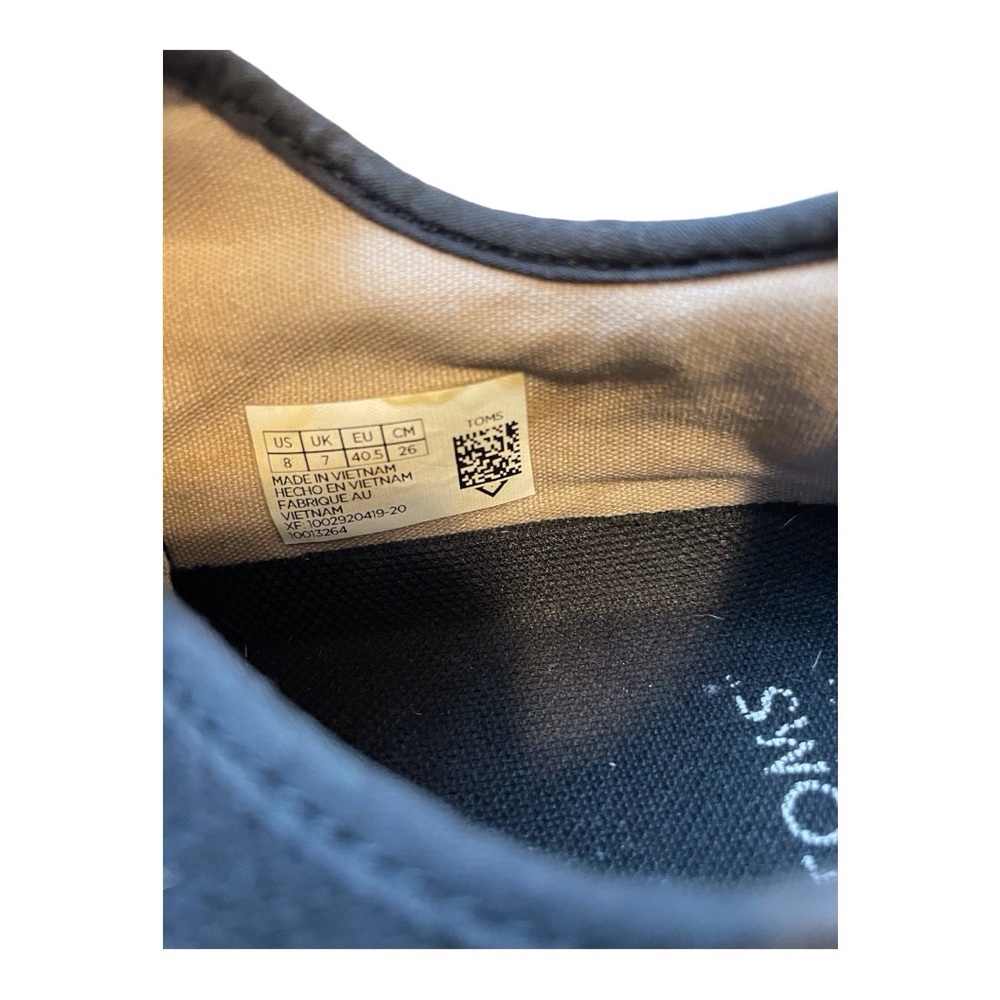 Toms Men's Black Fabric Vans, 8 - Picture 7 of 7